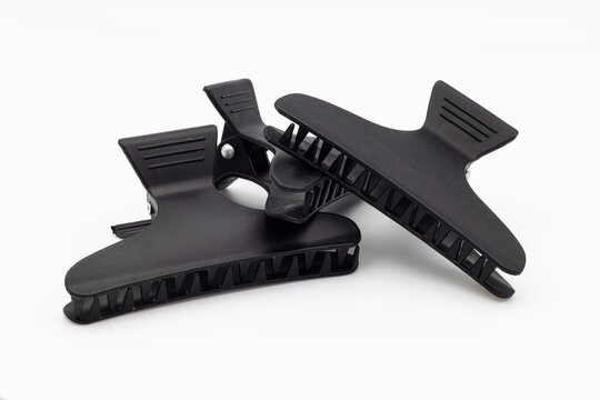 Black claw hair clips isolated