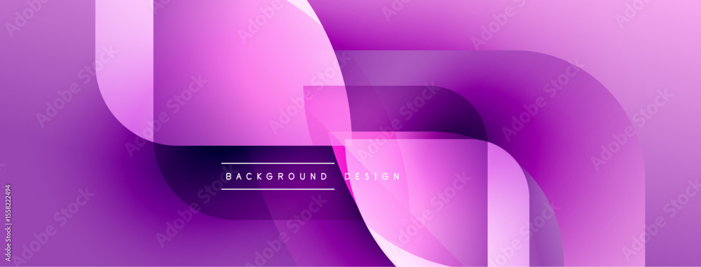 Aufkleber Abstract pink background. Overlapping rounded rectangles create dynamic visual flow. Modern design elements suggest fluidity, depth.