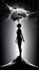 Silhouette of Imagination and Mental Energy