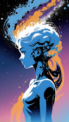 Ink Splash Silhouette Representing Mental Storm