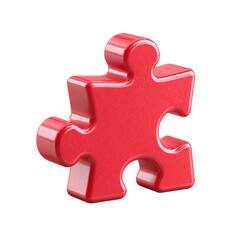 Obraz premium Glossy Red Puzzle Piece on Black Background Completing the Picture on transparent background