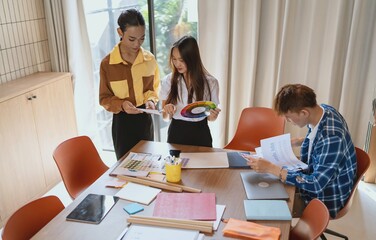 group of business people LGBTQ+ Diverse Team meeting collaborating new project in office