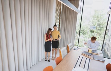 group of business people LGBTQ+ Diverse Team meeting collaborating new project in office