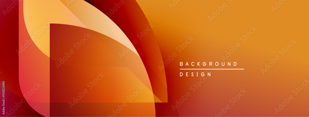 Aufkleber Abstract orange layers create dynamic background. Gradient shades suggest depth, modern aesthetic. Text reads background design.