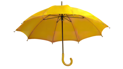 Yellow Umbrella Symbolism Golden Parasol Rain Protection Bright Color on transparent background