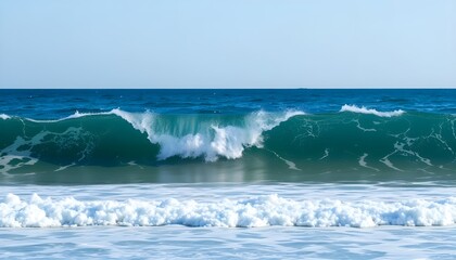 Fototapeta premium wave breaking on the rocks Ocean and sea wave
