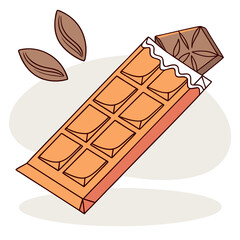 Hand Drawn Chocolate Bar Vector – Sweet Cocoa Snack Illustrations