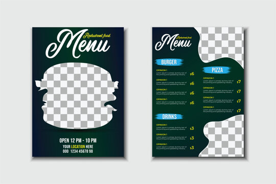 Restaurant menu template. social media marketing web banner template design.