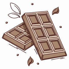 Hand Drawn Chocolate Bar Vector – Sweet Cocoa Snack Illustrations