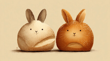 Cute bunny bread background