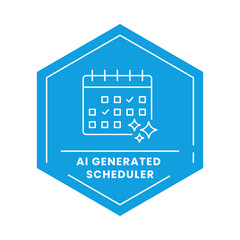 AI Scheduler Vector Icon. Calendar with Checkboxes. Automated Scheduling, Smart Calendar Management, AI-Powered Task Scheduling, Time Optimization Tools.
