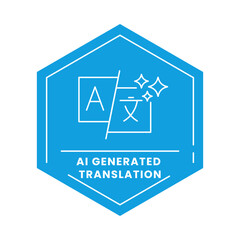 AI Generated Translation Vector Icon. Language Symbols with A and X. Multilingual Translation, AI-Powered Language Tools, Cross-Language Communication, Automated Translation.