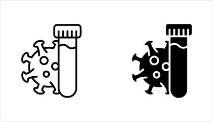 PCR test icon set. Polymerase chain reaction analysis. Medical examination for disease. vector illustration on white background