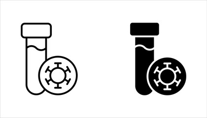 PCR test icon set. Polymerase chain reaction analysis. Medical examination for disease. vector illustration on white background