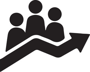 Team Growth Chart Depicting Increasing People Power for Better Business Development and Enhanced Collaboration Leading to Success