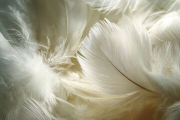 Fototapeta premium White feathers banner