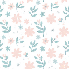 Floral Seamless Pattern &ndash; Elegant Botanical Background Design