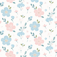 Floral Seamless Pattern &ndash; Elegant Botanical Background Design