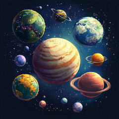 Planets in Space A Cosmic Perspective made with generating AI