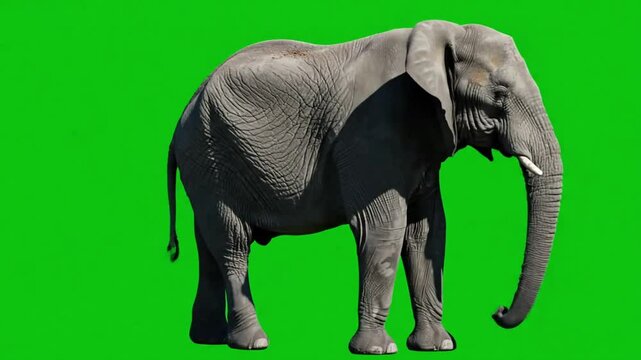 African Elephant Green Screen Footage for VFX Compositing and Wildlife Projects