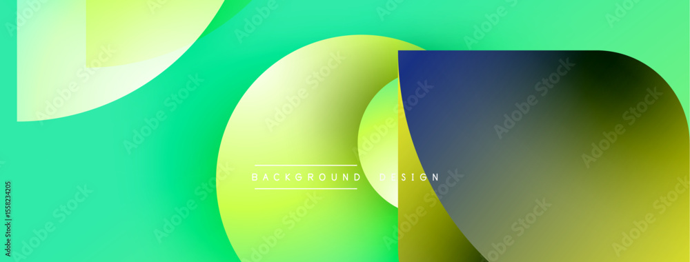 Aufkleber Abstract gradients overlap creating dynamic visual effect. Bright colors blend, forming modern background design. Smooth transitions dominate composition.