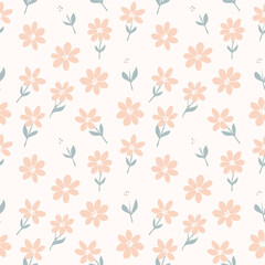 Fototapeta premium Floral Seamless Pattern – Elegant Botanical Background Design