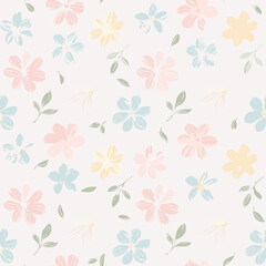 Fototapeta premium Floral Seamless Pattern – Elegant Botanical Background Design