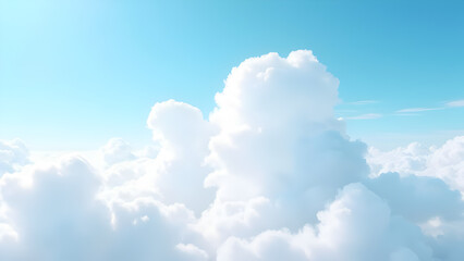 Dramatic Cloudscape under a Bright Blue Sky - A Stunning Aerial View of Fluffy Clouds