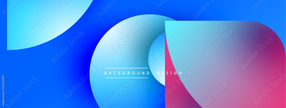 Aufkleber Abstract design features overlapping blue, pink gradients. Modern aesthetic, clean lines, suitable background element. Simple text overlay present.
