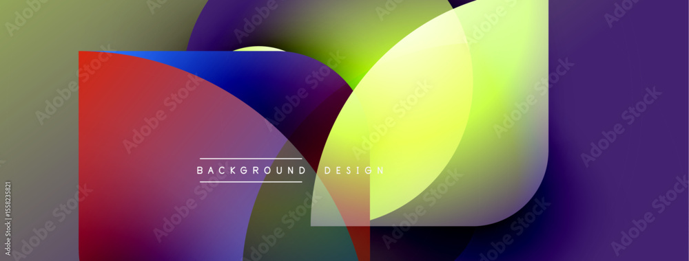 Aufkleber Abstract vibrant design. Overlapping colorful circles create dynamic visual effect. Modern background suitable for various projects.