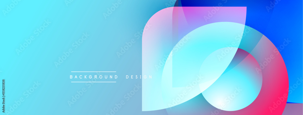 Aufkleber abstract background features overlapping colorful shapes. gradient blends blue, pink, purple hues. m