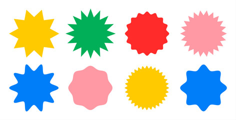 Collection of Colorful Starburst Badges