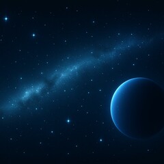 Peaceful Universe Scene with Stars and Planet