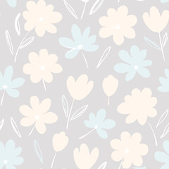 Fototapeta premium Floral Seamless Pattern – Elegant Botanical Background Design
