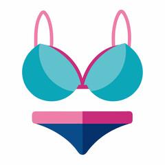 Bikini Top Icon | Generative AI Vector & Linocut Silhouette Design