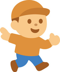 running boy with baseball cap