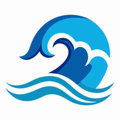 Obraz premium Ocean Waves Icon Vector | Generative AI & Linocut Silhouette Design for Microstock