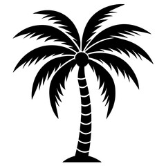 Fototapeta premium Palm Tree Icon | Generative AI Vector & Linocut Silhouette Design
