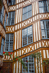 traditional, window, historical, history, detail, wooden, building exterior, timber, tradition, town, rouen, ancient, medieval, architecture, france, street, facade, city, french, colorful, building, 