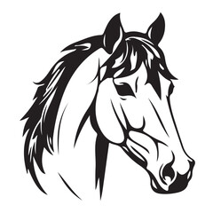 Fototapeta premium Black Horse Silhouette Vector Graphic Design for Print and Digital Use