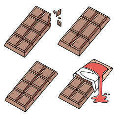 Hand Drawn Chocolate Bar Vector – Sweet Cocoa Snack Illustrations