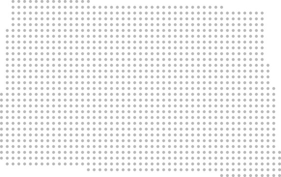 North Dakota, United States – circle dot grid vector map (Albers equal area conic projection, PPT-compatible & fully editable)