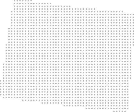 Wyoming, United States – circle dot grid vector map (Albers equal area conic projection, PPT-compatible & fully editable)