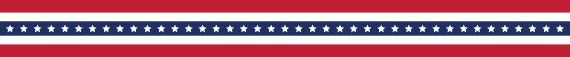 American ribbon flag. USA decorative banner border stripe. transparent png and vector illustration.