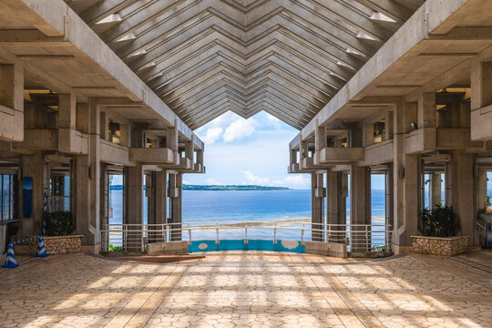 The Uminchu Gate of Okinawa Churaumi Aquarium in Okinawa, Japan