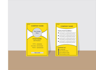 Clean and Modern ID card vector template, perfect for corporate branding, employee badges, and access passes. Fully customizable with editable text, colors, and layouts for various industries