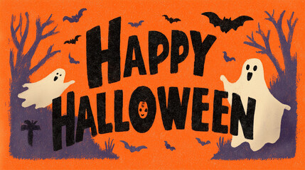Happy Halloween logo cute background wallpaper