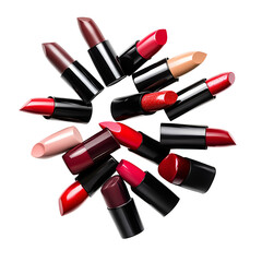 Fototapeta premium Vibrant Lipstick Collection Red Pink Brown Shades Beauty Makeup