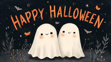 Happy Halloween logo cute background wallpaper