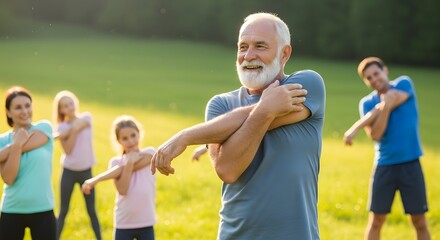 Family Fitness Outdoor Stretching and Exercises for All Ages
